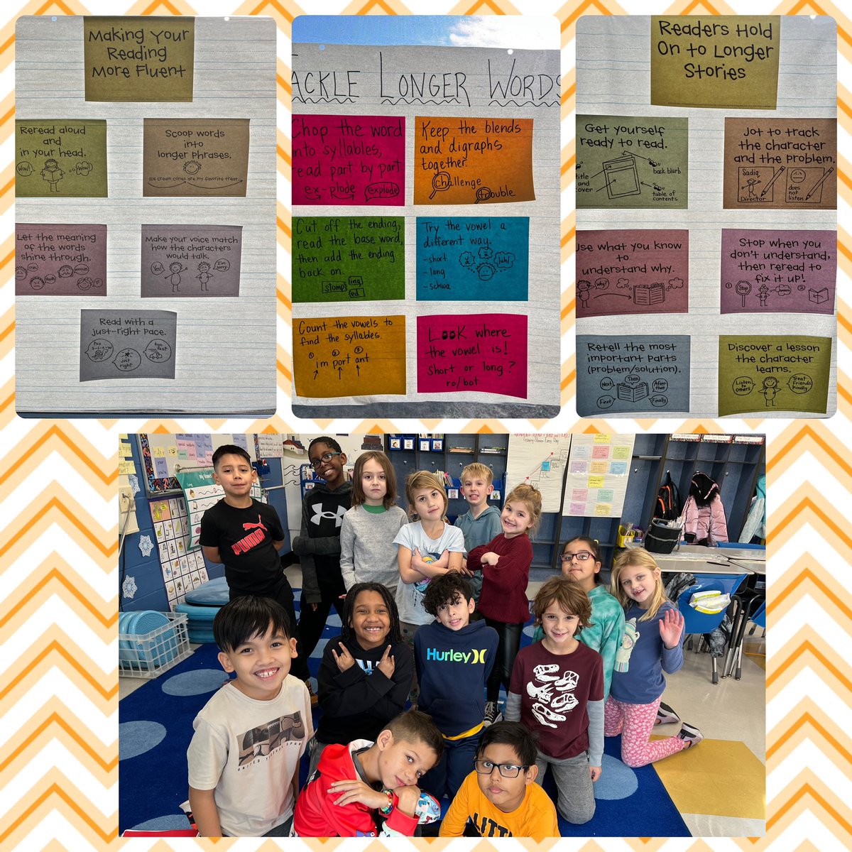 We did it! We learned strategies to tackle longer words and longer books! What better way to CELEBRATE than to share our learning with First Graders and give them some special reading advice?! 🥳🤓 <a href="/WestSchoolLBNY/">West School</a>