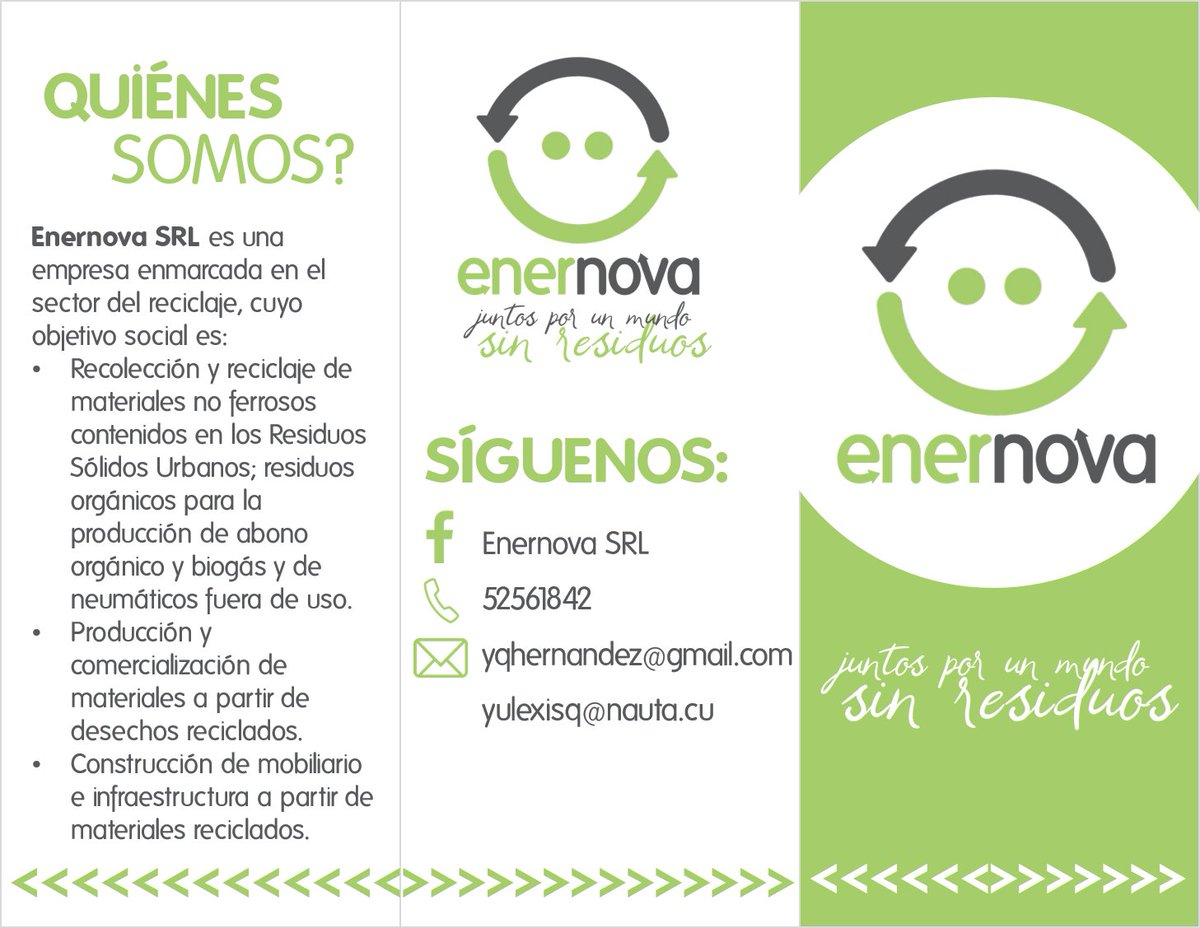 EnernovaSLR's tweet photo. Quienes somos??? 👇👇👇
Pueden seguirnos también en facebook como Enernova SRL, en Instagram con el mismo nombre y en nuestro canal de Telegram como Enernova
#ReciclaConEnernova
#JuntosPorUnMundoSinResiduos
#EmprendedoresCubanos https://t.co/irVaQ7SUKi