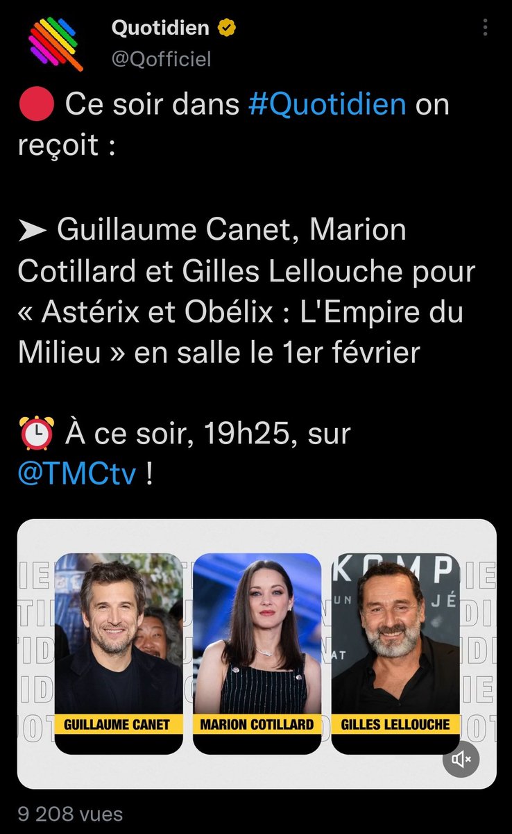 Ce soir  @Qofficiel reçoit #Guillaumecanet #marioncotillard et #gilleslellouche et @TPMP reçoit un influenceur !  
@TPMP a tellement du mal à faire venir de vrai star , qu'il sont obligés de faire venir des gens de la télé réalité ! #influvoleurs