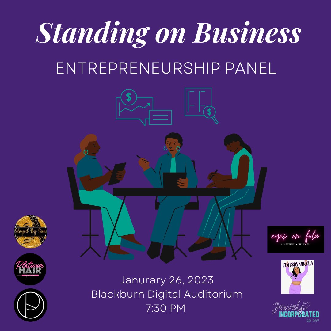 Jewels, Incorporated presents an event you don't want to miss, Standing On Business, a entrepreneurship panel. Your favorite businesses will discuss what it takes to be a successful entrepreneur💜💎