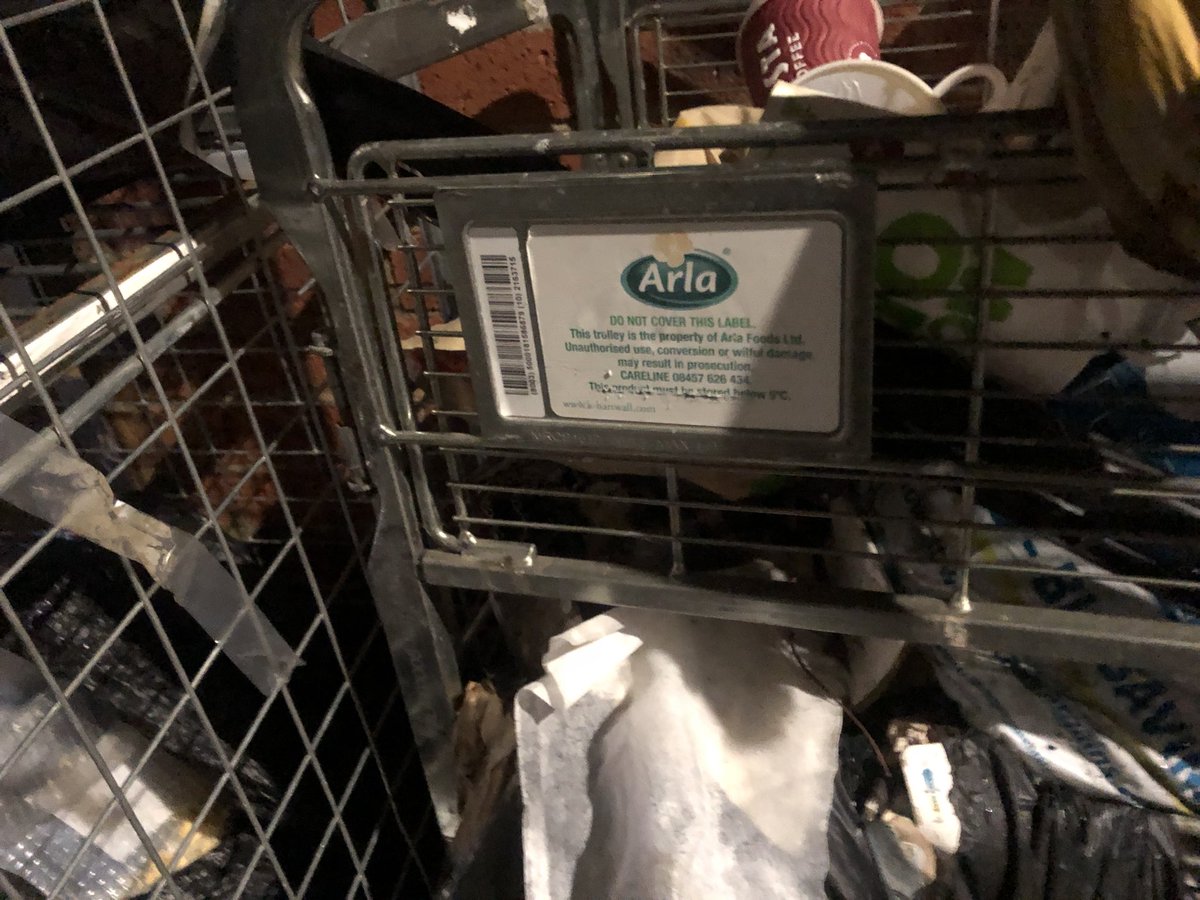 AndyAtkinsonorg's tweet photo. @ArlaDairyUK  this trolley has been left on Crossgates road Leeds in Crossgates next to a bin. Can you sort it out to be removed please https://t.co/hT99BaMfXp