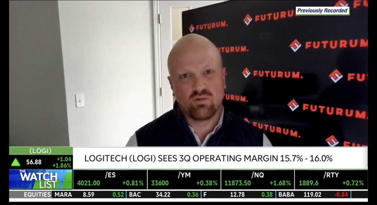 Always fun to join @TDANetwork to chat with <a href="/NPetallides/">Nicole Petallides</a>. This time <a href="/Logitech/">Logitech</a> and the broader device and peripheral market in focus. Rough period ahead, but still optimistic on #tech overall. (Link in comment) 

#Tech #Earnings #Logitech