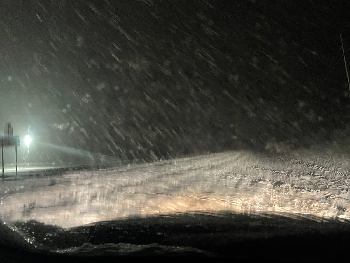 Welp. I’ve never slid off into a ditch… until now. Working on getting some help, but I might be live from a ditch at 10. Roads are rough.