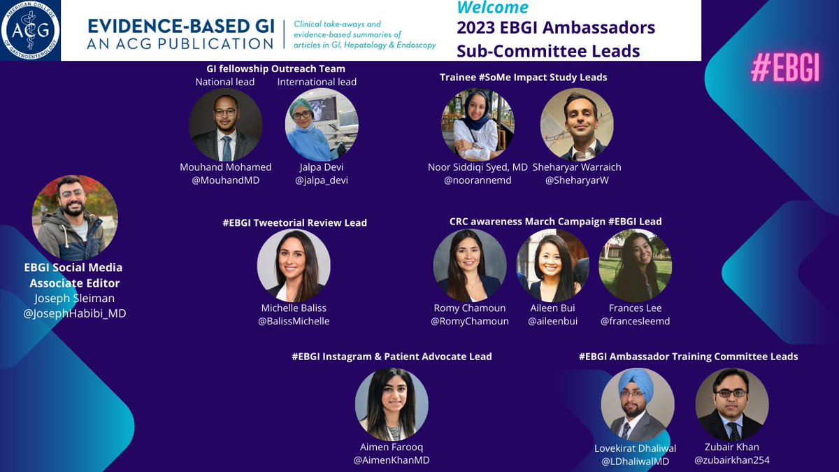 ACG (@amcollegegastro) on Twitter photo Excited to announce our phase 1 #EBGI ambassadors who are taking the lead among different projects within #EBGI 2023! Stay tuned for more!
<a href="/aileenbui/">Aileen Bui</a>
<a href="/AimenKhanMD/">Aimen Farooq</a>
@FrancesLeeMD Excited to announce our phase 1 #EBGI ambassadors who are taking the lead among different projects within #EBGI 2023! Stay tuned for more!
<a href="/aileenbui/">Aileen Bui</a>
<a href="/AimenKhanMD/">Aimen Farooq</a>
@FrancesLeeMD