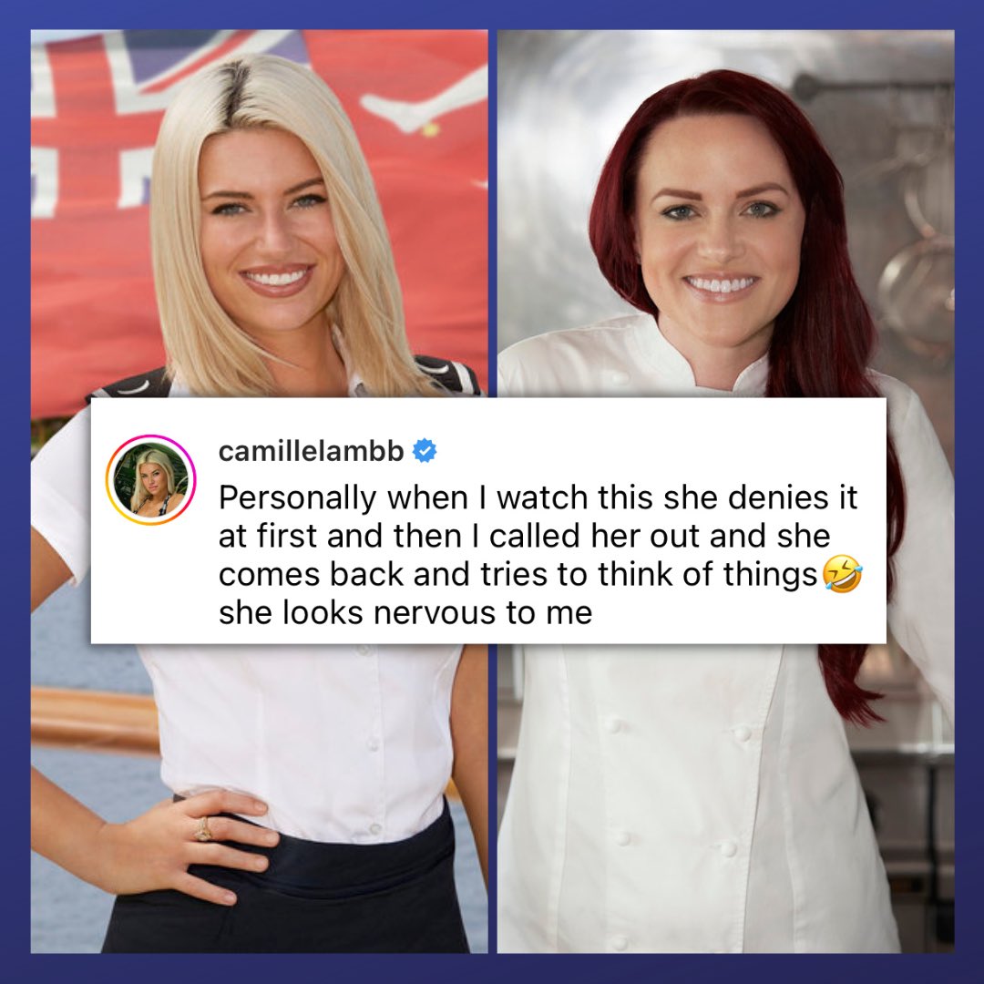 Below Deck Sailing Yacht on Twitter "Camille comments on the clip of