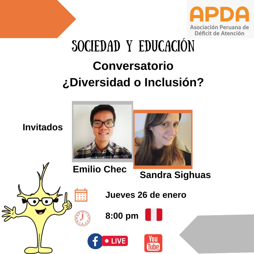 apdaperu's tweet photo. Queridos amigos: 
Los esperamos con mucho cariño a través de nuestra página de FB, Twitter y el canal de YouTube a este maravilloso espacio que inaguramos el año pasado denominado “Sociedad y educación”

#apdaperu #tdahperu #tdahinfantil
#tdahenlafamilia #TDAH
#educaciónysociedad https://t.co/7TtMmg3vgl