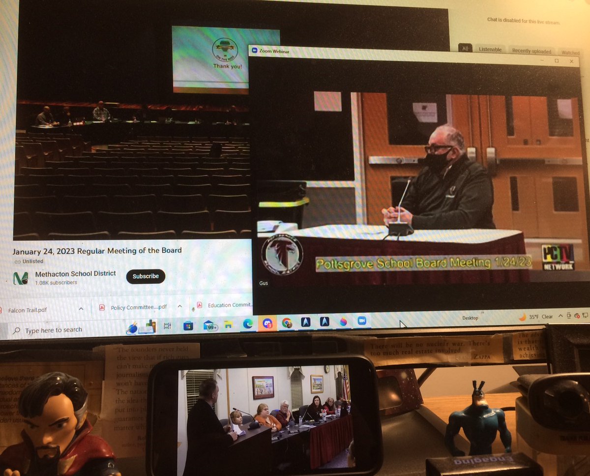 PottstownNews's tweet image. Current situation, covering three school board meetings simultaneously. #SaveLocalNews