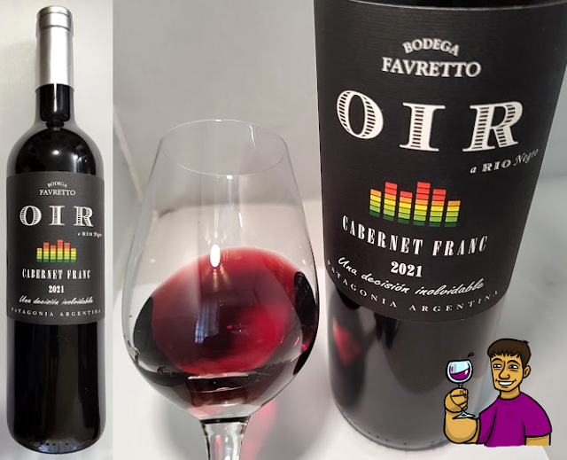 fabianmitidieri.blogspot.com/2023/01/oir-ca…
Firme Cabernet Franc patagónico desde Villa Regina (Río Negro) de aromas a fruta negra, con toques vegetales y de eucalipto. En la boca se comporta nervioso y con buen equilibrio. Cierra con cuerpo medio, fluido, y persistencia media.