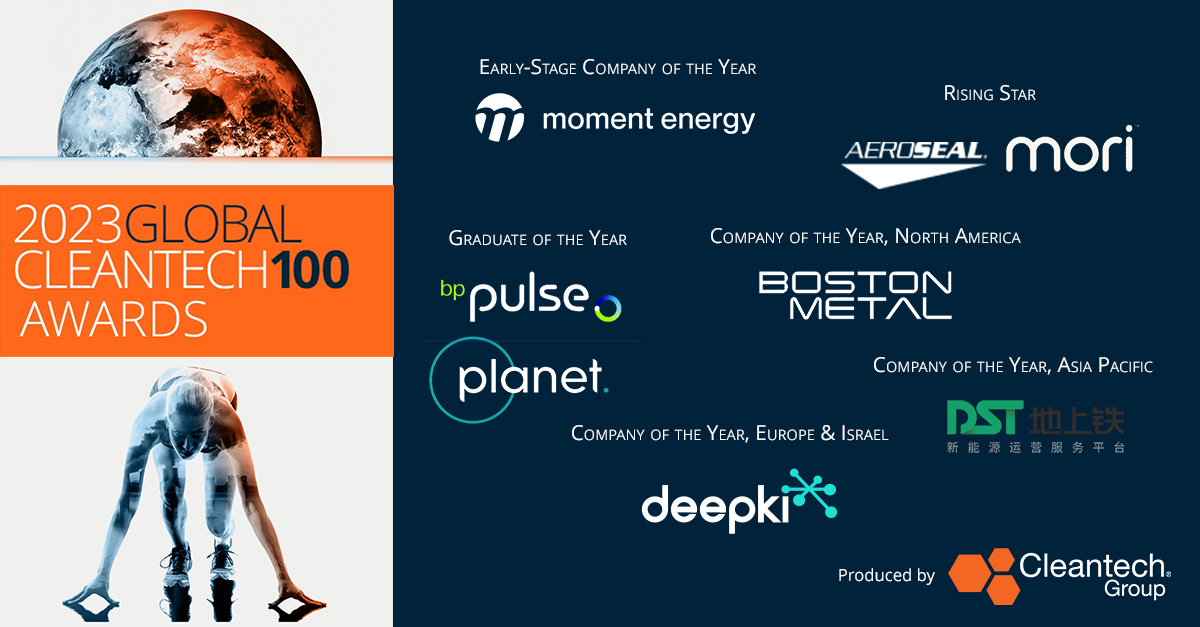 cleantechgroup's tweet image. Today at #CleantechForum North America, we announced this year’s exceptional companies who made significant progress in championing sustainable innovation. 

Find out more about the outstanding achievements of these companies and more in the #GCT100 list: hubs.li/Q01y-ZQW0