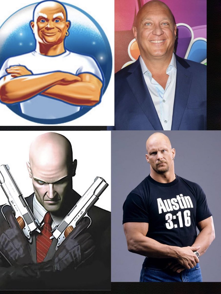 WhoWouldWin13's tweet image. 1️⃣ bald guys gotta go‼️

Who you got ⁉️👨🏻‍🦲🧼🐍🔫

#mrclean #stonecold #agent47 #hitman #rattlesnake #wwe #stonecoldsteveaustin #steveaustin