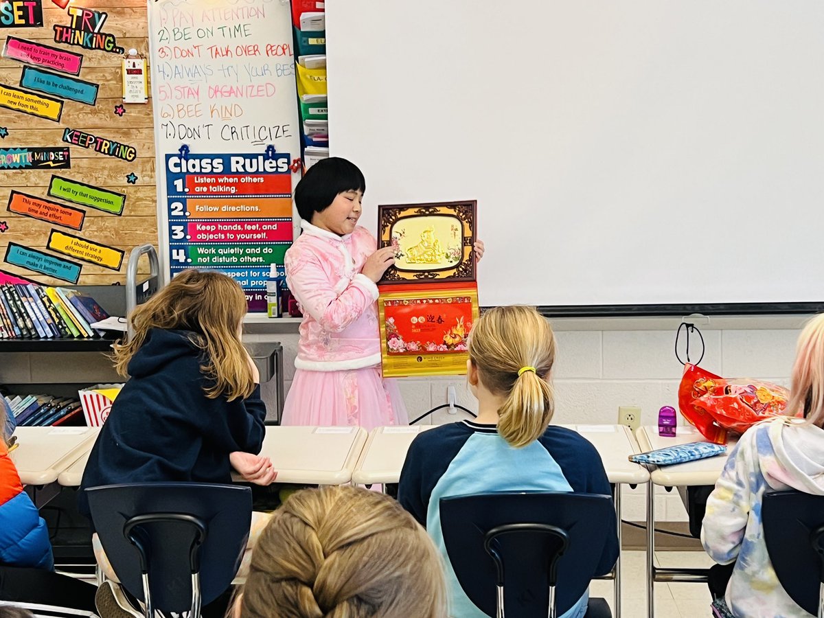 One of our own <a href="/YorkAvenueES/">York Avenue</a> 6th graders shared about her family’s Lunar New Year traditions. Students  enjoyed learning from their own classmate! Happy New Year! 🎈🎆