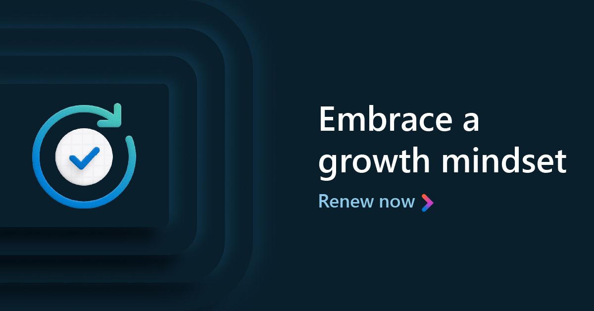 MicrosoftLearn's tweet photo. 🏅💫 They’re called “certification renewals”, but really, they’re free annual skill boosters. Start your free renewal on #MicrosoftLearn 👉 https://t.co/Qp1FdfT8Xo