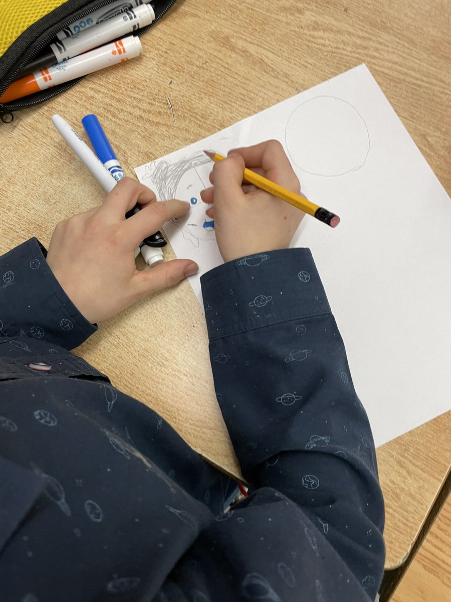 teach_msK's tweet photo. Today we were building dreams and communities with #CrayolaCreativityWeek. We got to draw our own characters with different emotions. We loved this and will continue tomorrow as we ran out of time!! @CrayolaEdu #kauffeetime https://t.co/LmkAcwTb5B