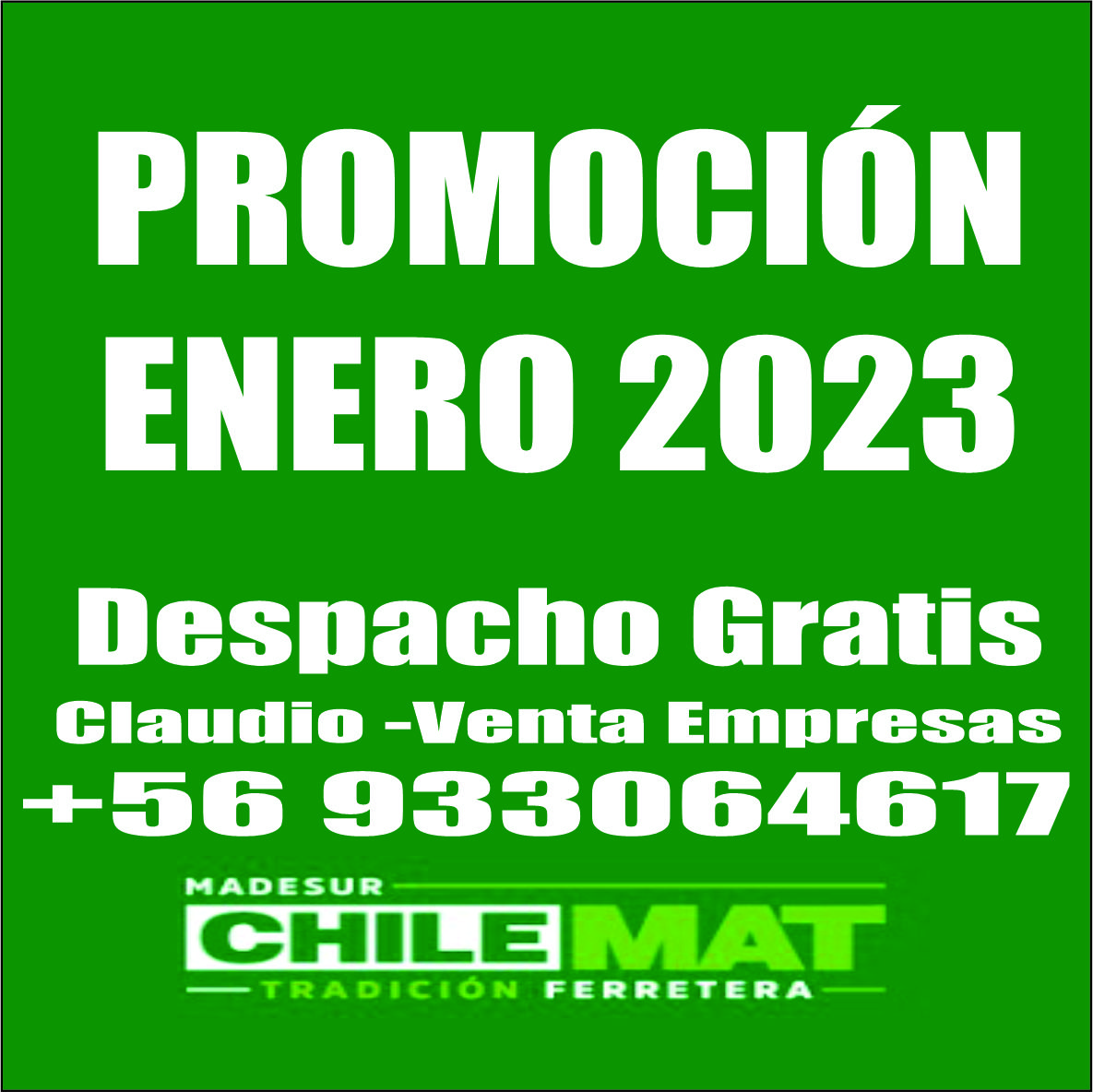 HSEQ_Claudio's tweet photo. Promoción Enero 2023 Chilemat-Madesur #Talca #maule #construccion #oferta https://t.co/EA76soIlOb
