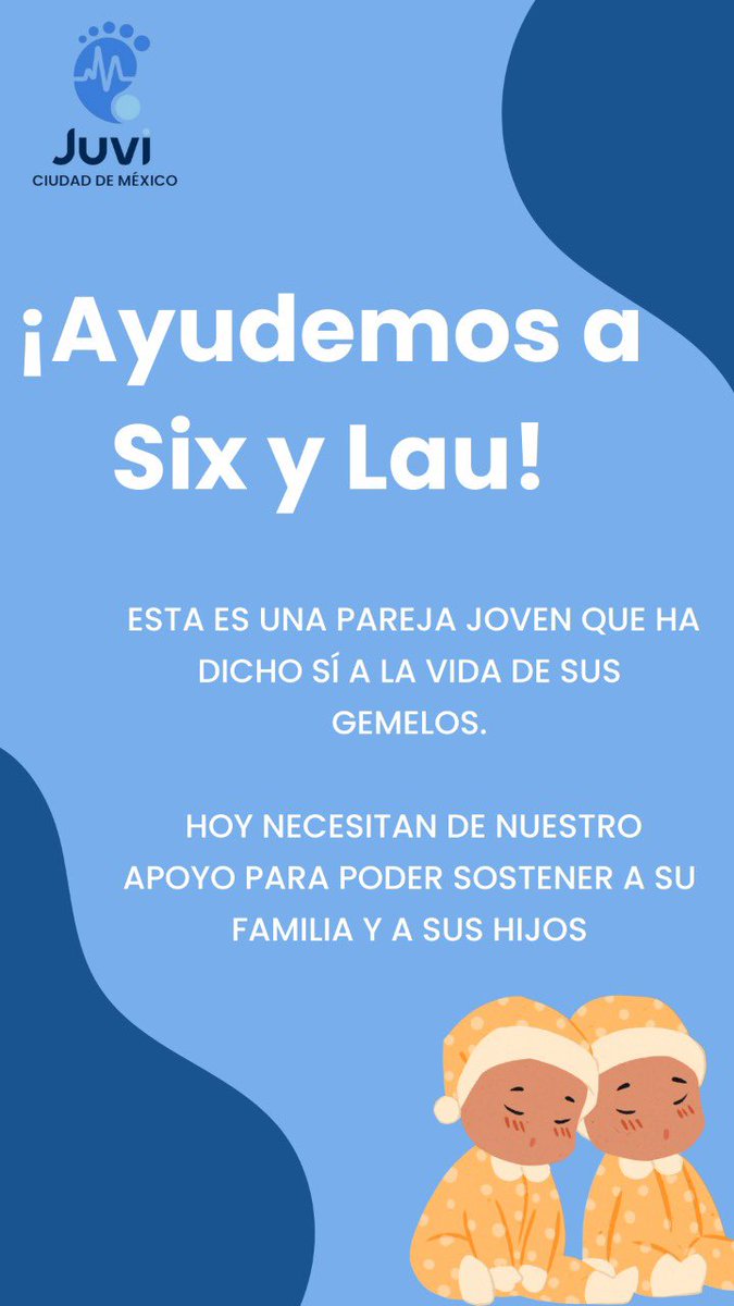 Six y Lau son una pareja que ha decidido decirle SÍ a la vida de sus gemelos.
Hoy necesitan de nuestro apoyo para poder sostener a sus hijos y sus necesidades.
Seamos solidarios y apoyemos a nuestra comunidad que necesita de nosotros 💙
#provida

paypal.com/paypalme/lauta…
