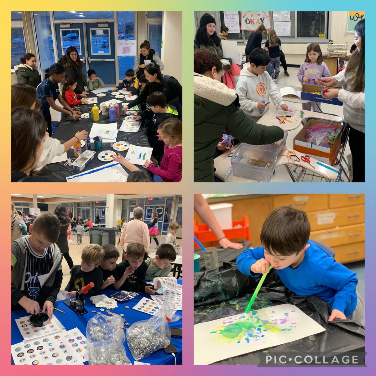 MsGieser's tweet photo. Tonight we were “Exploring the Sights and Sounds of STEAM” in Elwood. Each  year our STEAM event grows in size and scope, and we enjoy the experience of ideas imagined, designed, and created IRL. Such fun!🔬🤖🧬🎨🧮 💙 #STEAMsquad #ElwoodPride
@techgirlkris @PamFine5 @MrsDValle https://t.co/ISNRtO0MKF