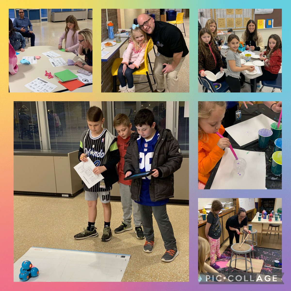 MsGieser's tweet photo. Tonight we were “Exploring the Sights and Sounds of STEAM” in Elwood. Each  year our STEAM event grows in size and scope, and we enjoy the experience of ideas imagined, designed, and created IRL. Such fun!🔬🤖🧬🎨🧮 💙 #STEAMsquad #ElwoodPride
@techgirlkris @PamFine5 @MrsDValle https://t.co/ISNRtO0MKF