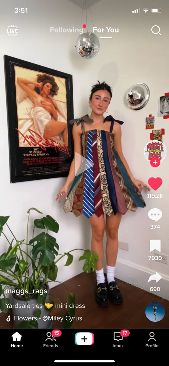 meaganloyst's tweet photo. last year when i was in LA, i thrifted a skirt made out of old ties and all my friends said it was fugly

now it's a literal trend on tiktok and i can officially say i was early to a trend. how long it lasts? i truly don't know https://t.co/p5Nfxh46iH
