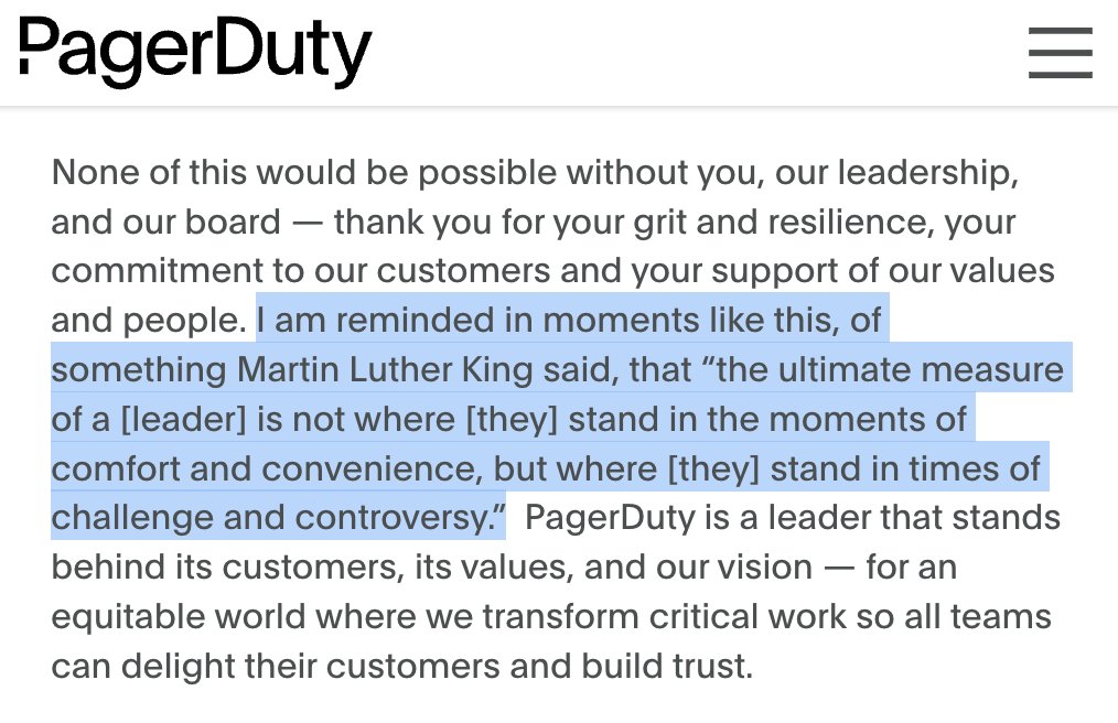 аля on Twitter "pagerduty just did layoffs and the CEO decided that this is a great time to