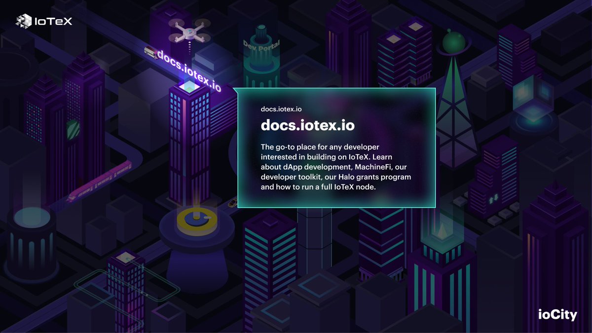 iotex_dev's tweet photo. The docs are a major part of any dev's toolkit, and have a super central spot in our #ioCity ๐
Just use this link to access ANY info to help you build your next project on @iotex_io ๐
https://t.co/nzqTwszl6x
See you next week for more ๐๐ https://t.co/dOLpERv5ry