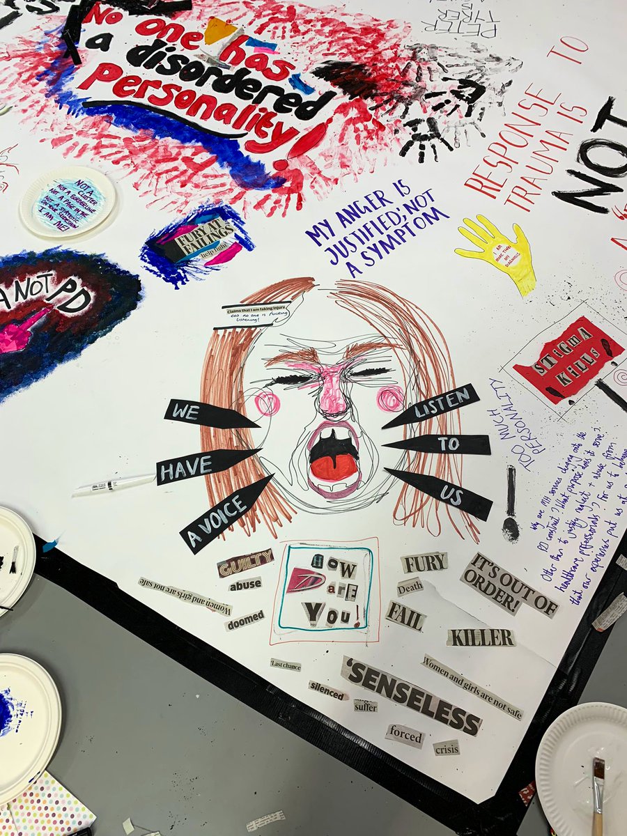 SurvivorsNotPD's tweet photo. Thank you @DoorwaysProject for bringing our collective rage together into such a creative process. ❤️ The power of being in a room full of people who all understand the damage the PD/EUPD construct causes and are fighting to be heard.🔥 📣 #TraumaNotPD #AutismNotPD https://t.co/c66lbKWTug