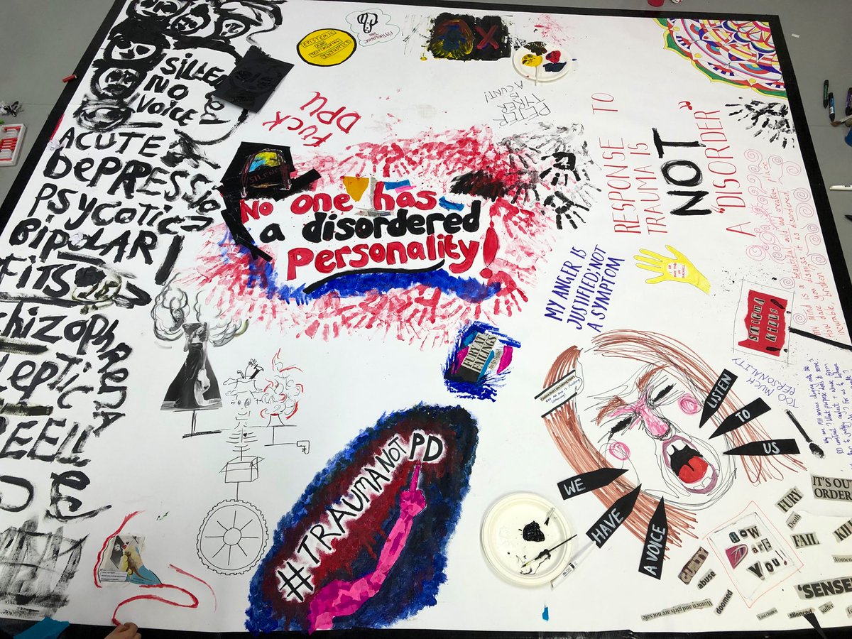 SurvivorsNotPD's tweet photo. Thank you @DoorwaysProject for bringing our collective rage together into such a creative process. ❤️ The power of being in a room full of people who all understand the damage the PD/EUPD construct causes and are fighting to be heard.🔥 📣 #TraumaNotPD #AutismNotPD https://t.co/c66lbKWTug