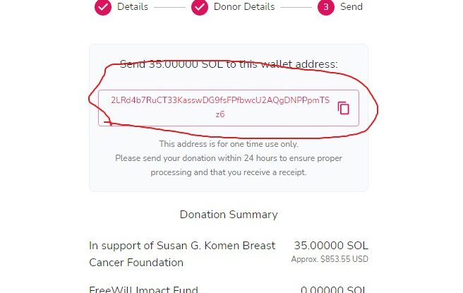 The First of many Brickz donations has been made today.   Hopefully, ya'll will know, Brickz is as real as it gets.   35 Solana sent to <a href="/SusanGKomen/">Susan G. Komen</a> breast cancer foundation today!  
Solscan:
solscan.io/tx/21JVKCSFAtv…

Tax receipt will be provided once processed.
