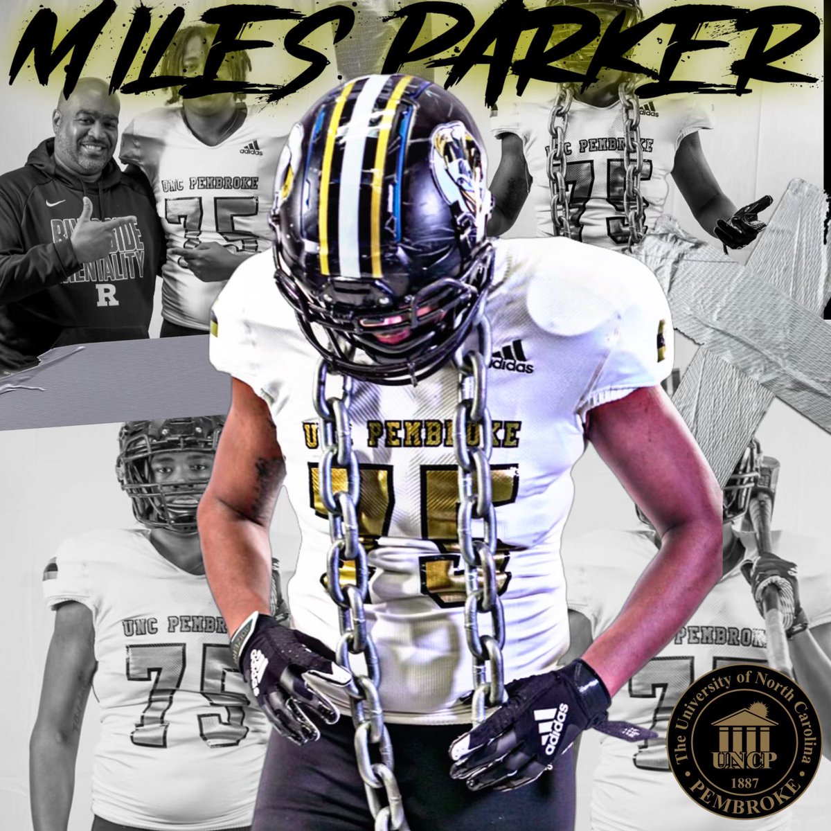 Parkermiles75's tweet photo. Fully committed to @UNCP_Football GO BRAVES!!!!Thank you for the opportunity @CoachBFri29 and all my coaches at @RiversideFootb2 @_CoachGreene_ really glad I’m able to take one this next chapter especially for my dad I know he’s happy I’m keeping my promise. https://t.co/yOAbVoB6XU