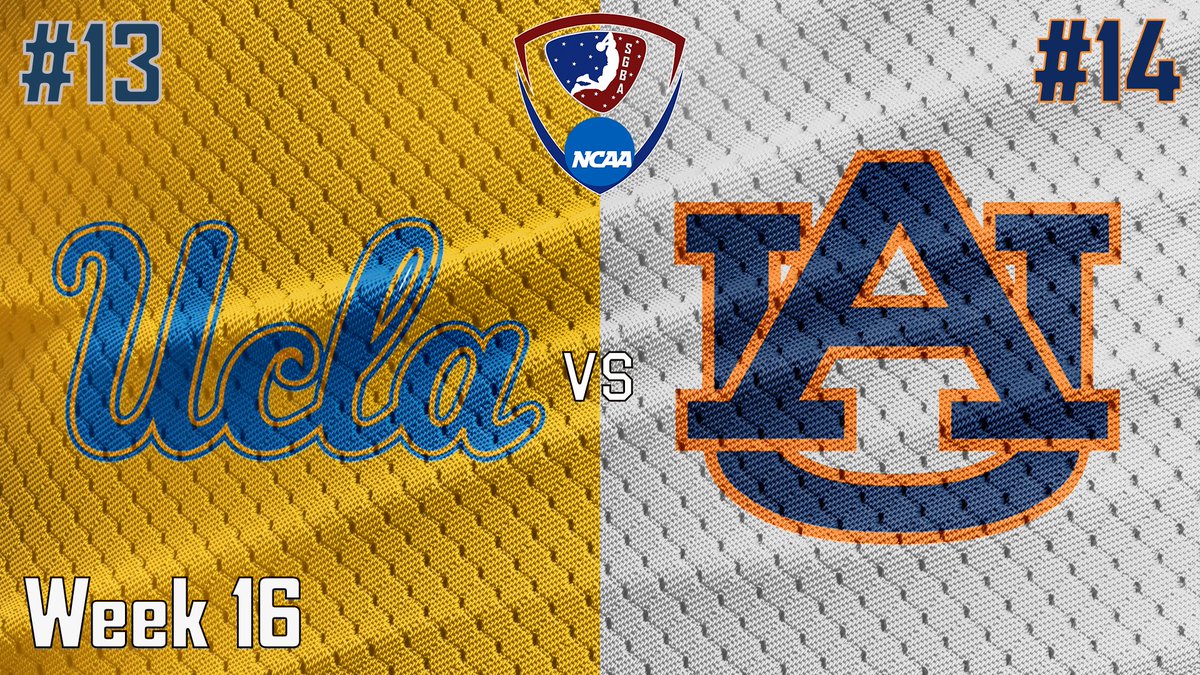 SGBA Week 16 action tonight with #13 UCLA vs #14 Auburn.  Tune into TWITCH at 9pm est and join the live chat. <a href="/SupportingStre3/">Network GG</a> <a href="/GamerGrowth/">GamerGrowth</a> <a href="/iNetworkSports/">iNetwork</a> <a href="/iNetworkEsports/">iNetwork eSports Team</a> <a href="/college_esports/">CollegiateEsports</a> <a href="/JerkyProEsports/">JerkyPro eSports</a> <a href="/MiMi_Iink/">MiMi ®</a> <a href="/CaveaIO/">CAVEA</a> twitch.tv/sgba2kleague