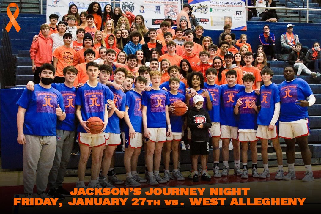 Flashback to last year’s successful Jackson’s Journey Night with this year’s edition approaching on Friday! 

Come out and support Jayden Davis’ brother, Jackson, who was diagnosed with leukemia in April 2021.

T-shirts will be on sale at the game for $20…AND WEAR ORANGE! 🟠