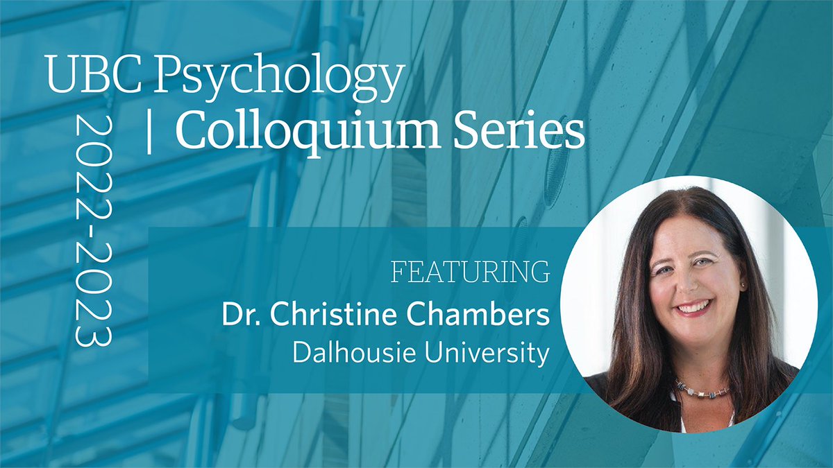 UBC Psychology (@ubcpsych) on Twitter photo On February 9, join us for a colloquium with <a href="/DrCChambers/">Dr. Christine Chambers</a> on 'From Evidence to Influence: Making a Difference for Children in Pain'. This talk takes place in-person & online. Please register: bit.ly/colloquium-cha… On February 9, join us for a colloquium with <a href="/DrCChambers/">Dr. Christine Chambers</a> on 'From Evidence to Influence: Making a Difference for Children in Pain'. This talk takes place in-person & online. Please register: bit.ly/colloquium-cha…