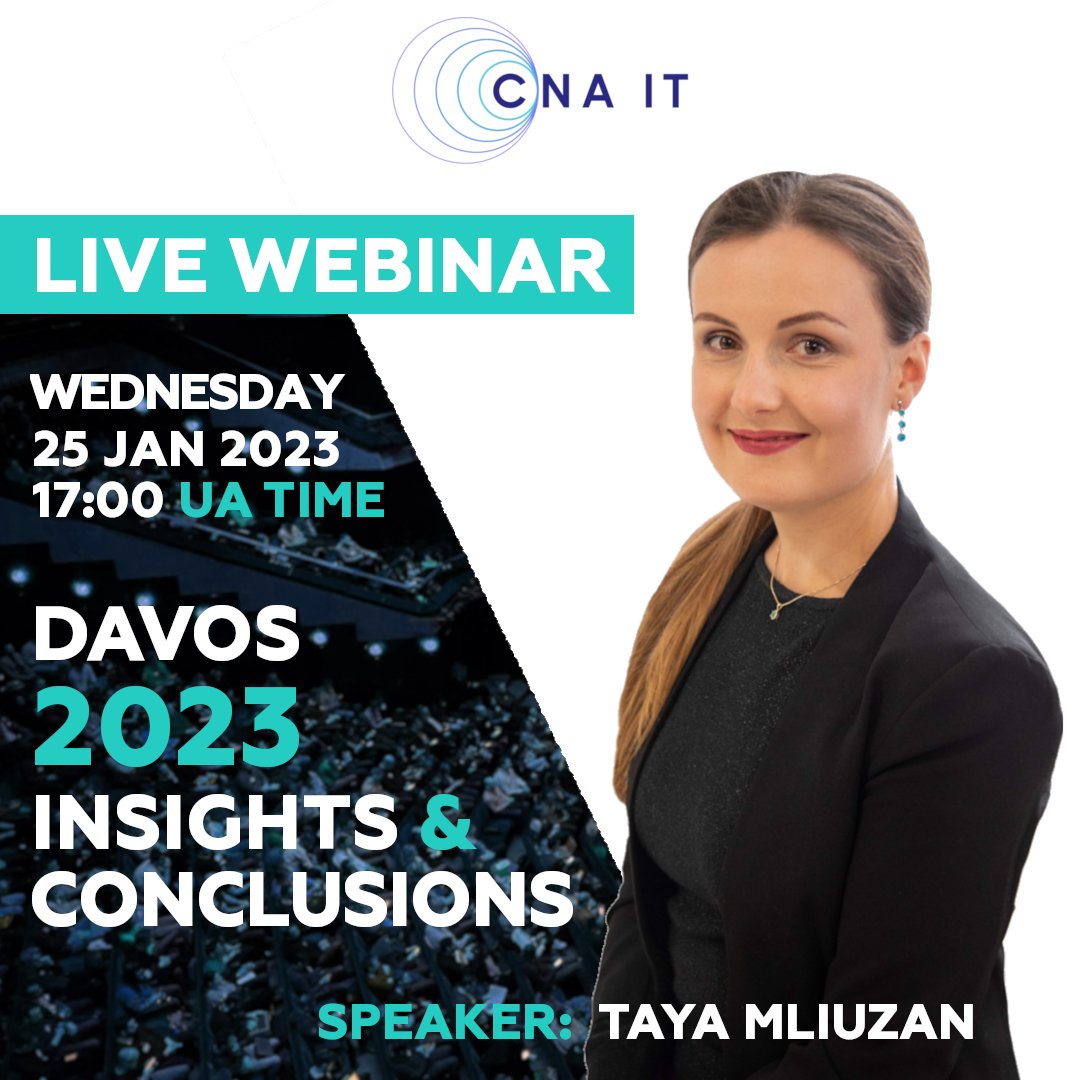CNA__IT's tweet photo. This year, we joined #WEF23 in Davos.
We have many #businessgrowth #insights and are ready to share these with you. 

Join our online meeting tomorrow!

How to participate in the #webinar:
☞  Go to https://t.co/uugiOSJBfA, comment "✚" &amp; we will send you the link in a DM.
#IT https://t.co/eduhFqaJB8