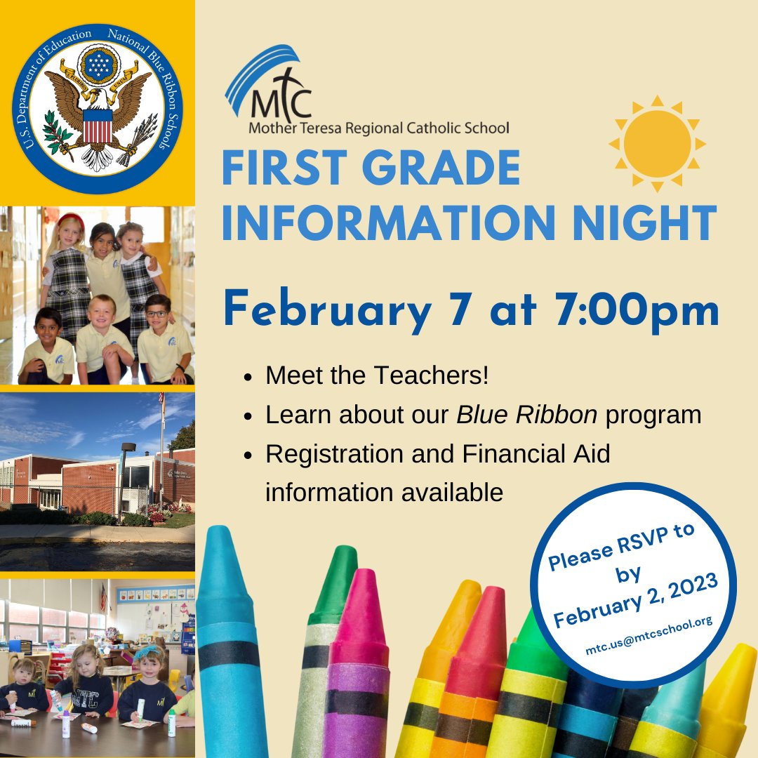 MTCRegional's tweet photo. Join us on February 7 for our Kindergarten and First Grade Information Session.

Let us know if you will be attending by emailing us at mtc.us@mtcschool.org. https://t.co/mSoelQSWc4