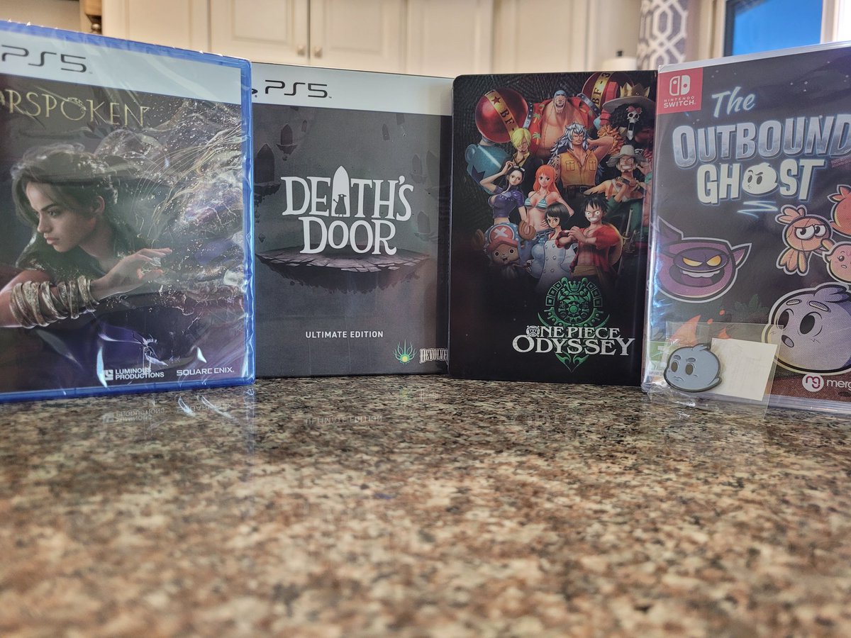 TheGamingWeber's tweet photo. Trying to cure depression one video game at a time. #forspoken #ONEPIECEODYSSEY #deathsdoor #theoutboundghost #videogames #gamecollection #gamecollecting https://t.co/IEV4NppULv