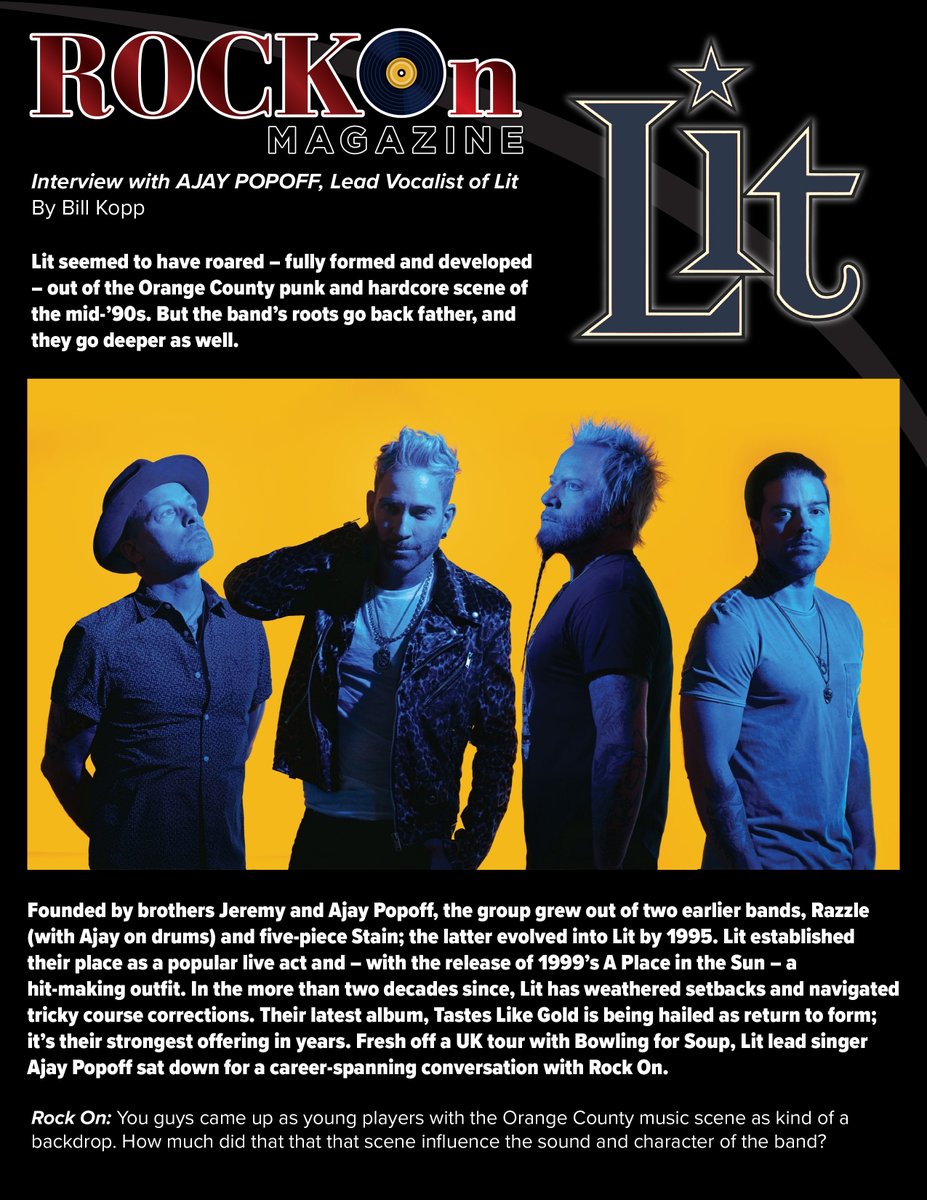 GRockefeller007's tweet photo. Interview with Lit LIT Band
They've come a long way in the music industry and are happy to introduce their new album, Taste Like Gold.
Check out their new songs from Taste Like Gold. 🤘
#litband #lit #tastelikegold #newalbum #rock #aplaceinthesun #ajay #ajaypopoff #jeremypopoff https://t.co/JyF4aYKwg6