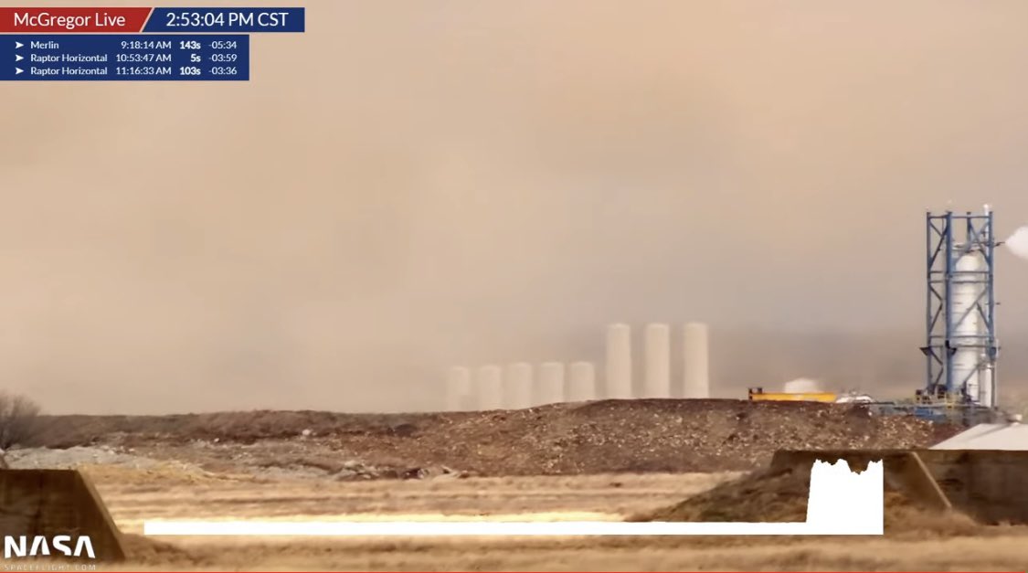 bluemoondance74's tweet photo. More brief Raptor roars and rumbles…

Feeling the Moon and Mars getting ever closer 🌎🚀💫

#SpaceXTests #McGregorTX 
📸: @NASASpaceflight’s McGregor Live https://t.co/9pDciJett8