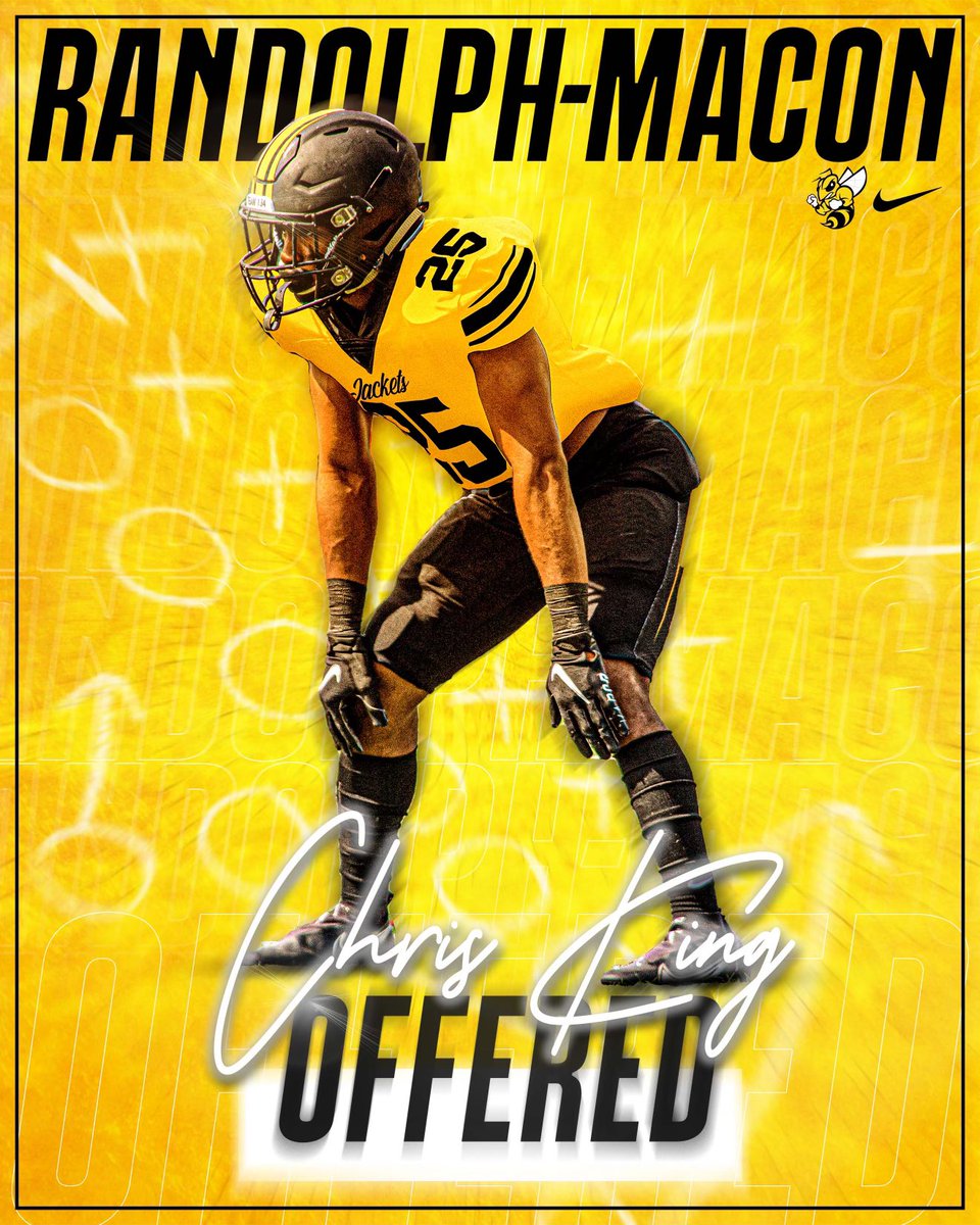 ChrisKing00's tweet photo. After a Great phone call yesterday with Coach Arruza I am very thankful to receive an offer from Randolph-Macon!!! Thank you Coach Arruza and Coach Mcgee https://t.co/64vJZSrkGI