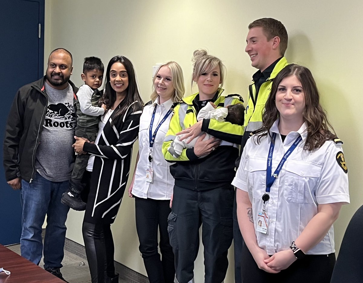 Sometimes your delivery doesn’t always goes as you had planned!  Know that we’re always a phone call away to help! :) 
Congrats to these parents on their recent out of hospital delivery as they stopped by to give thanks. 🚑