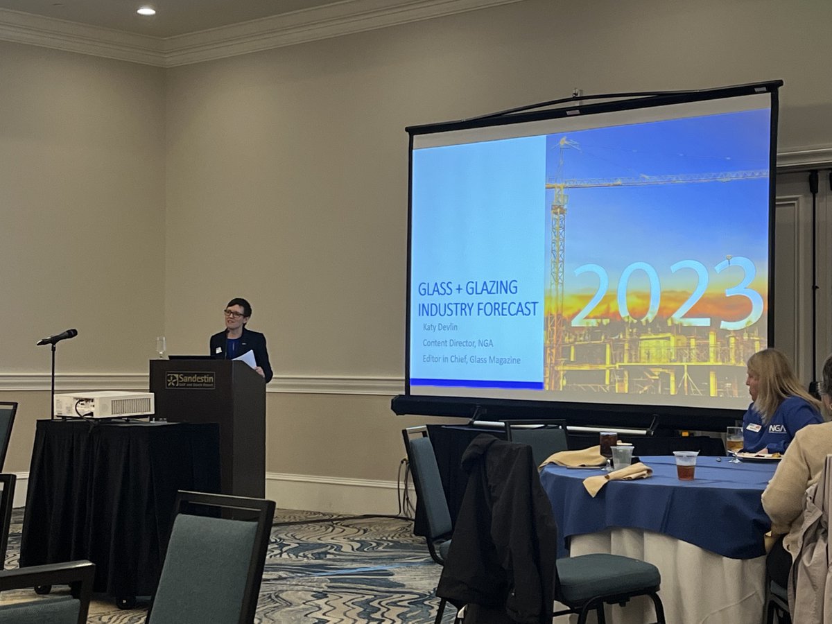 technoform's tweet photo. Glass + Glazing Industry Forecast at the National Glass Association (NGA) Conference presented by Katy Devlin. #glassindustry #letstalksolutions https://t.co/paDHjxBdA4