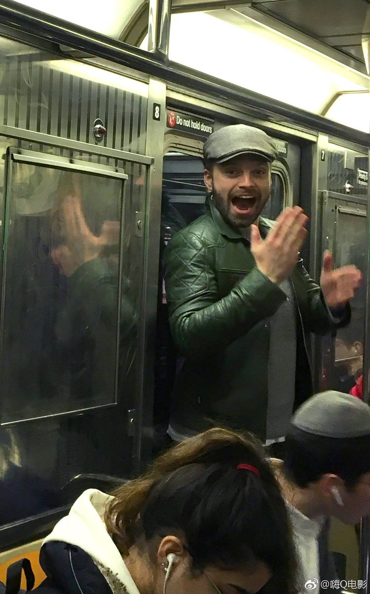 when Sebastian Stan noticed he was being photographed in the subway 🚇