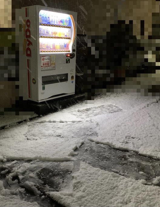 雪のせいで深夜徘徊がバレた自販機 https://t.co/fc1C4HTZdT