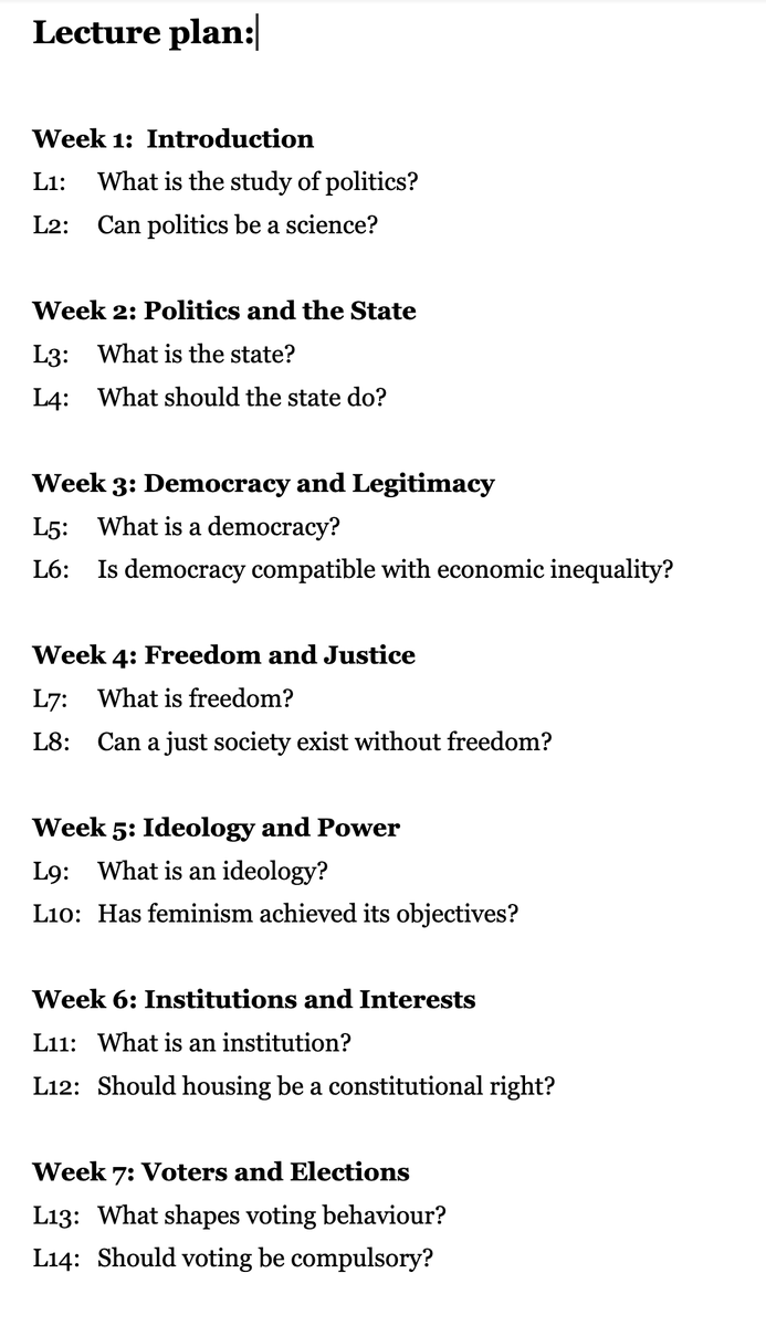 Aidan_Regan's tweet photo. What is political science?

The new syllabus for my @ucddublin @ucdpolitics 1st year undergrad introduction to political science module.

👇

https://t.co/yteQCfkQkb

#POL10160 https://t.co/BcOQ0o2cvc