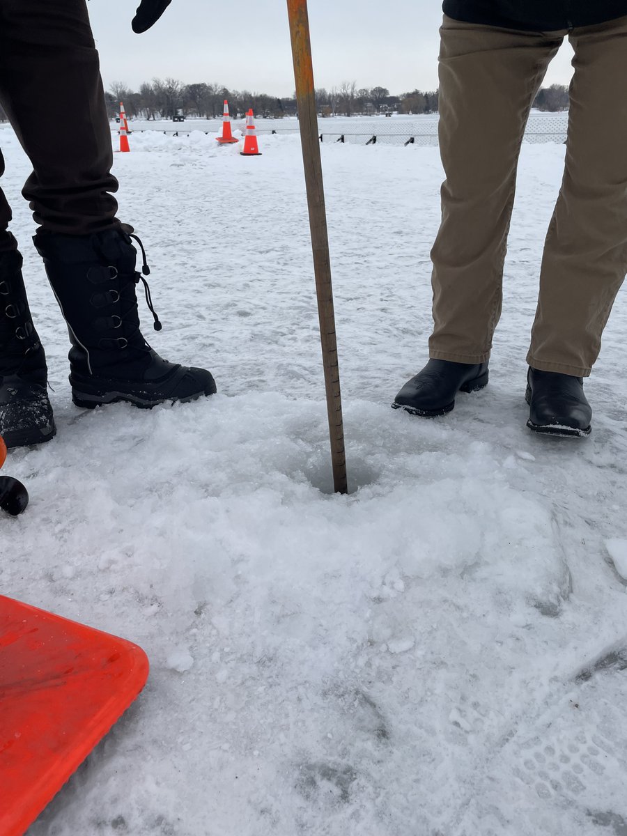HennepinSheriff's tweet photo. We are the lead agency hosting the Minneapolis Polar Plunge in partnership with @PlungeMN. The location has been switched to Lake Nokomis &amp; today we were checking ice thickness &amp; plotting out the best spot to plunge! Click the link to learn more: https://t.co/GhGCWnMXrL https://t.co/DXyw9F0XYn