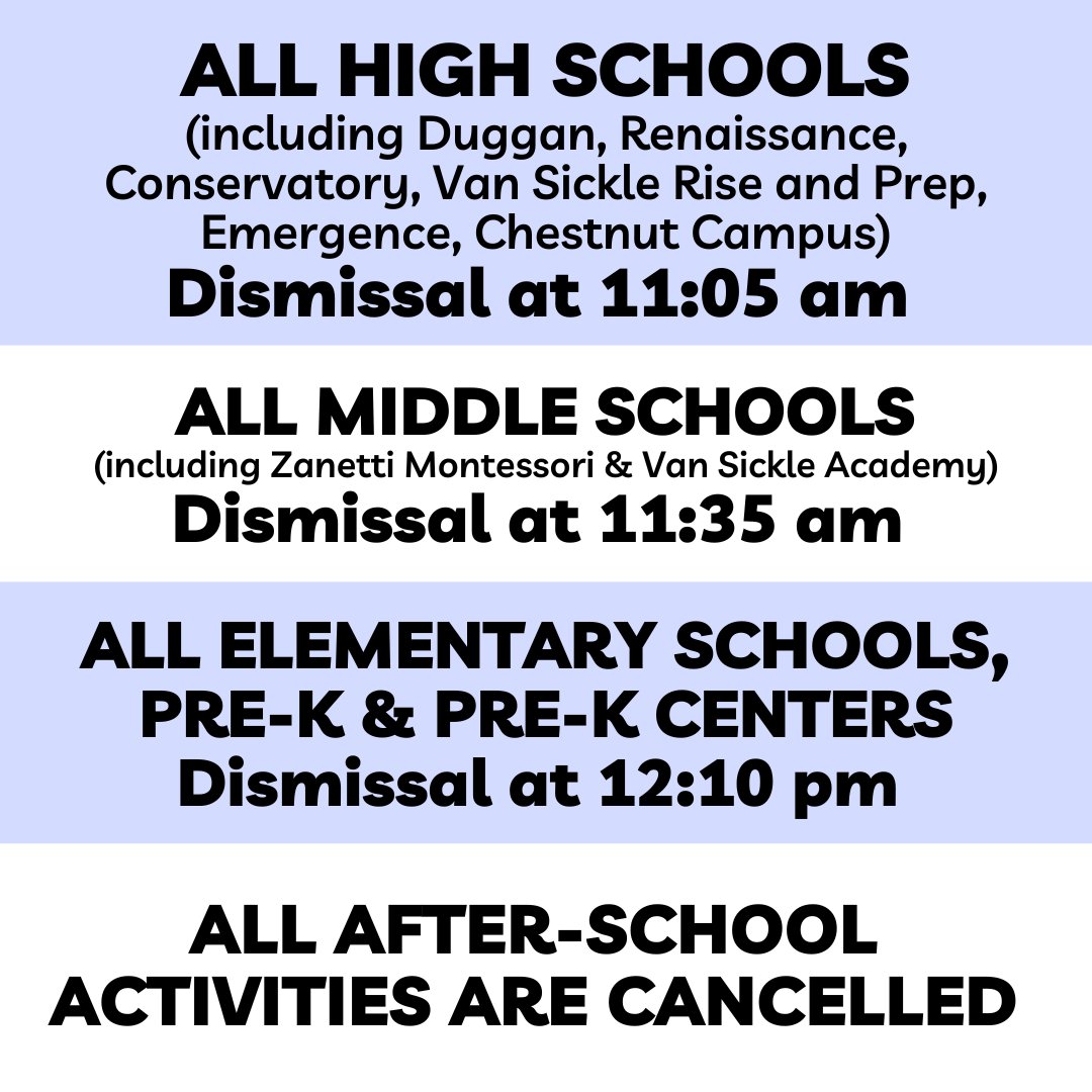 Early Dismissal for January 25th, 2023