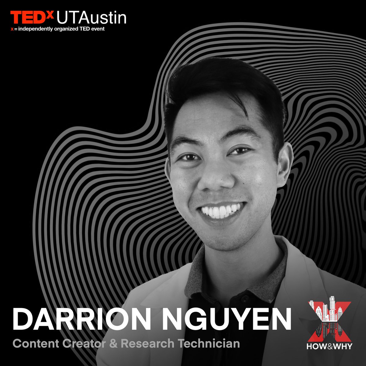 TEDxUTAustin's tweet photo. Introducing the tenth speaker in the TEDxUTAustin 2023 lineup: Darrion Nguyen!
Visit the link in our bio to buy tickets for TEDxUTAustin 2023: How & Why!
#ted #tedx #tedxutaustin #tedtalks #tedxtalks #tedxutaustin2023 #howandwhy https://t.co/GrjhtuMiJF
