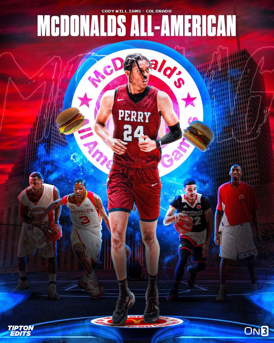 2023 Cody Williams is a McDonald’s All-American 🍔🔥 <a href="/C_Will101124/">Cody Williams</a>
<a href="/McDAAG/">McDonald's All American Games</a> 
 
📸: <a href="/joetipton/"></a>
