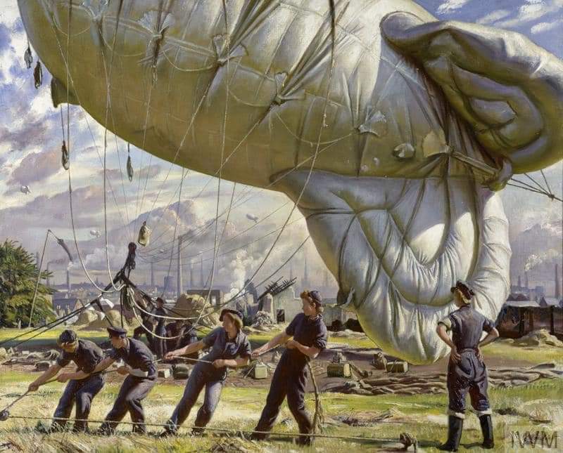 WomenAtWar2's tweet photo. 3/3 #WAAF were trained in Balloon Drill; Balloon Maintenance; Winch Driving, Winch Maintenance; Rope Splicing; Balloon Technical & Theory training, with a tough exam to pass at the end.The #barrageballoons ceased to be used by autumn 1944, #BalloonCommand disbanded in Feb 1945. https://t.co/I18ijKpss3