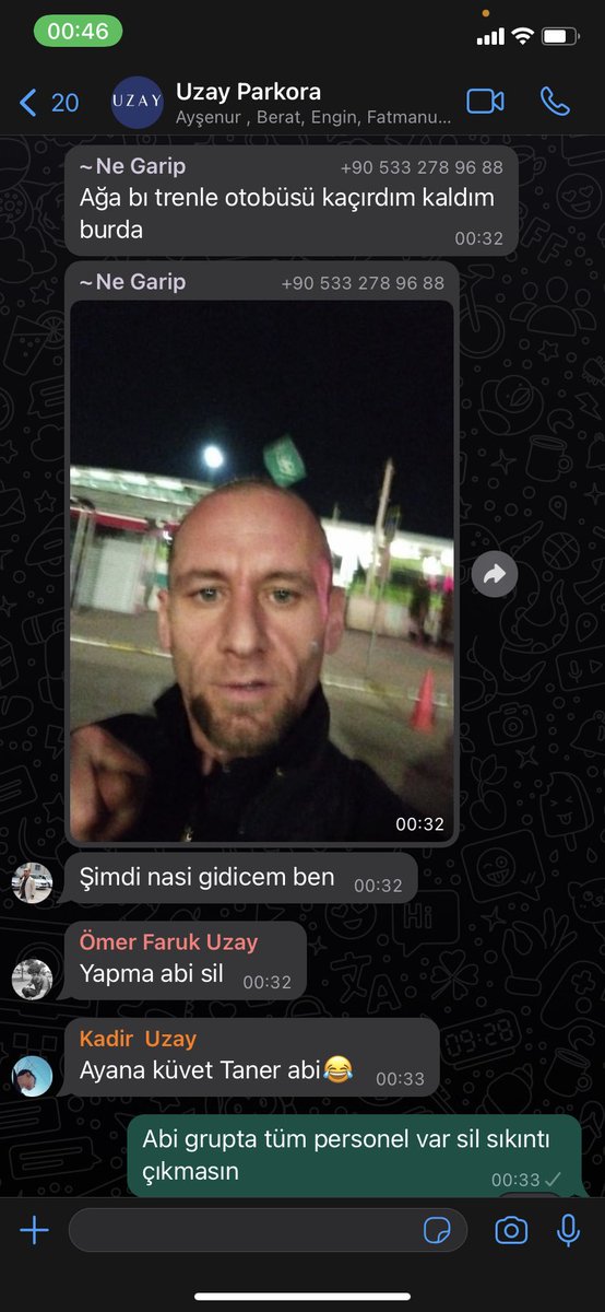 İş grubuna atılan mesaja bak kahkaha attım gece gece ahhahahaha