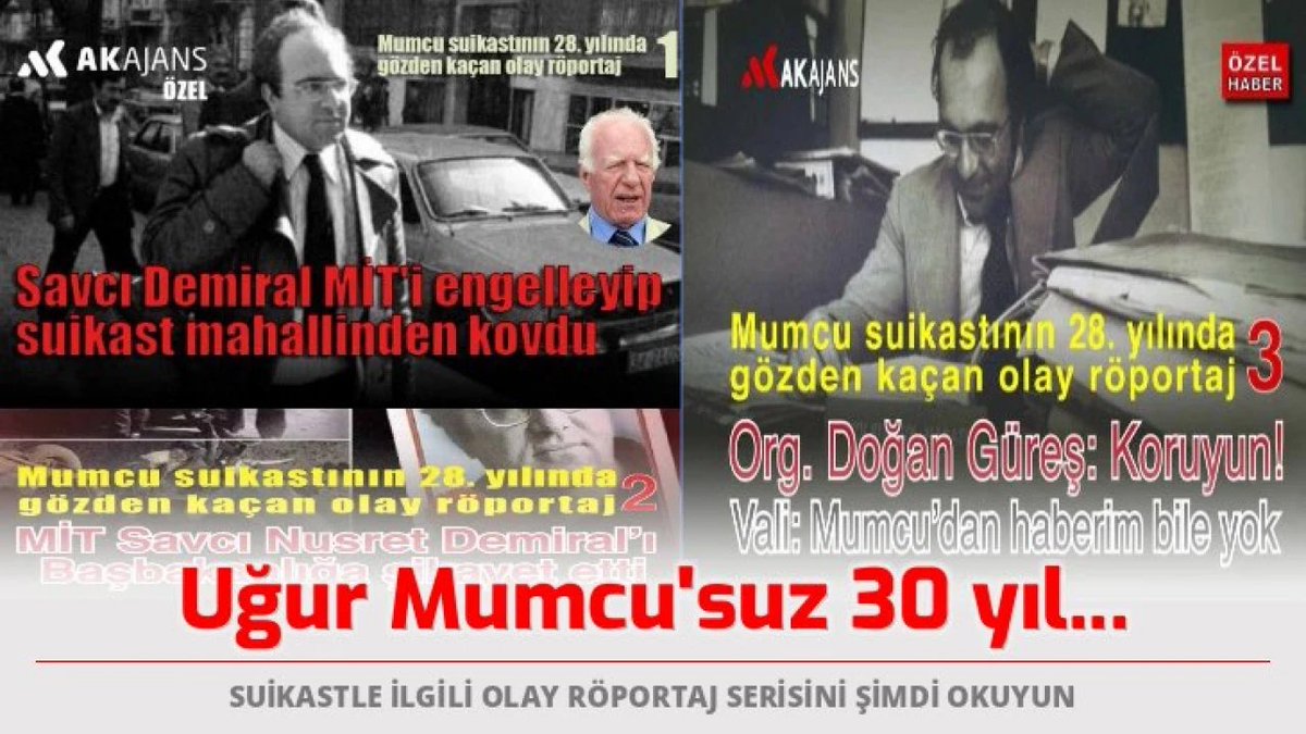 Uğur Mumcu'suz 30'uncu yıl... Suikastle ilgili olay röportaj serisini şimdi okuyun
akajans.net/ugur-mumcu-suz…