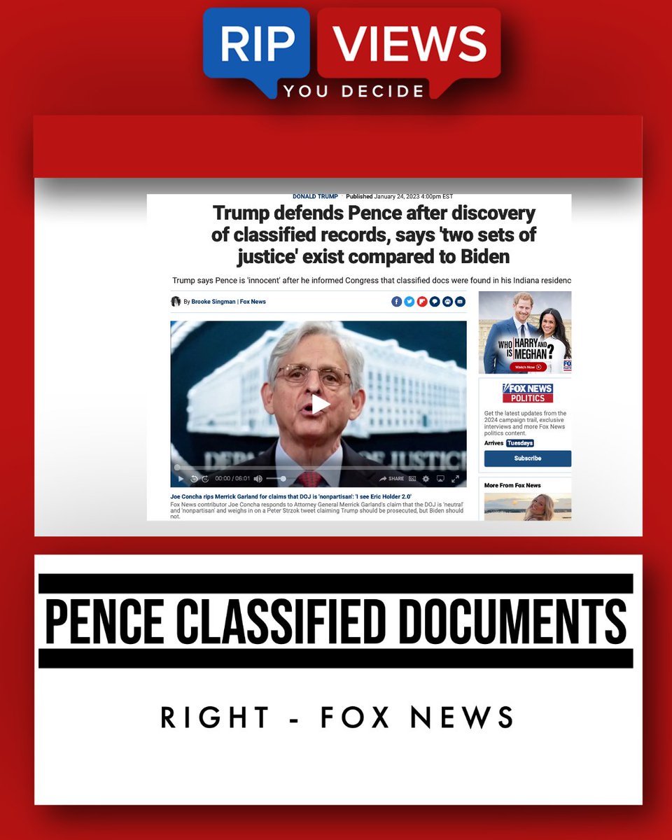 ripviews's tweet image. It's a new week so of course that means an additional politician gets caught with classified documents handled incorrectly. This week, former Vice President Mike Pence is up. Check out both sides of this headline below👇🏽

#PenceClassifiedDocuments #PenceGate #ClassifiedDocuments